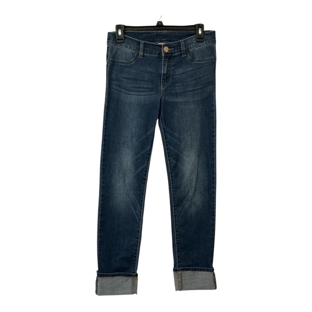 Juicy Couture Blue Wash Denim Mid-Rise Roll Cuff Cropped Slim Fit Jeans Size 4